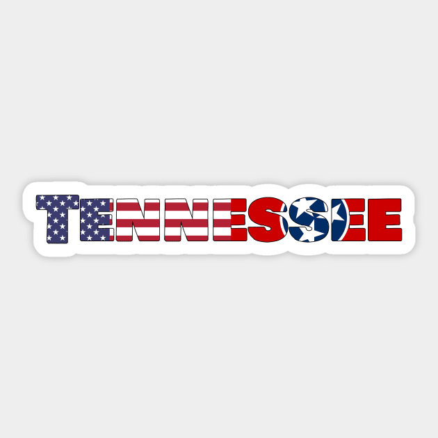 Tennessee State Flag/American Flag logo Sticker by ElevenGraphics